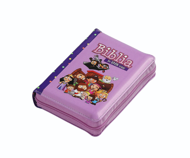 Biblia Mi Gran Viaje con Cierre – Lila Símil Piel – RVR1960 - Imagen 2