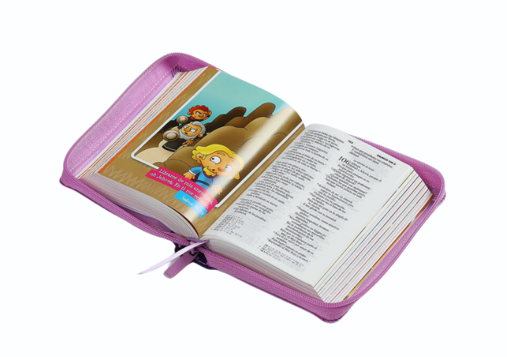 Biblia Mi Gran Viaje con Cierre – Lila Símil Piel – RVR1960 - Imagen 3