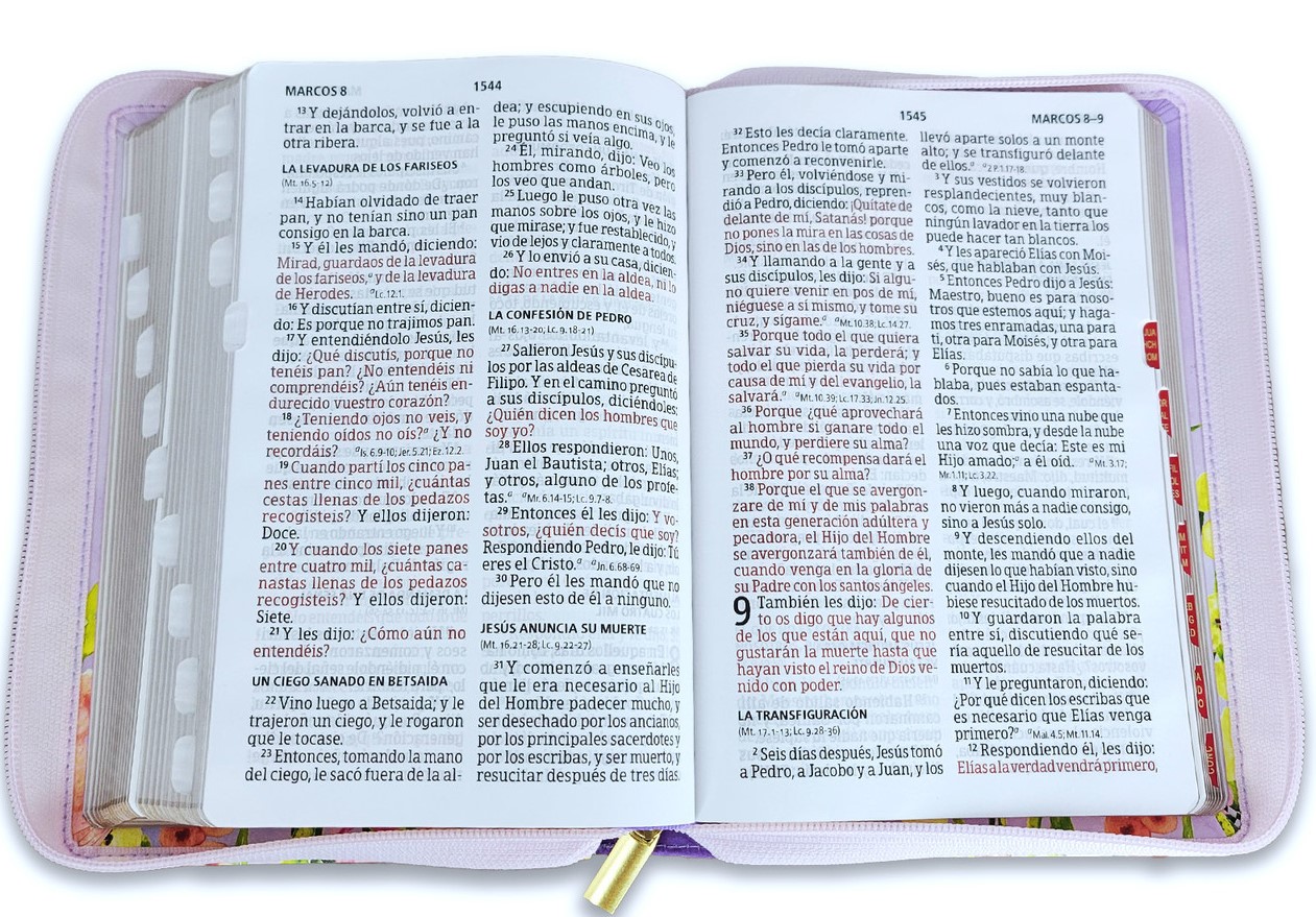 Biblia Tamaño Manual Letra Gigante con Índice y Cierre – Lavanda Símil Piel – RVR1960 - Imagen 4