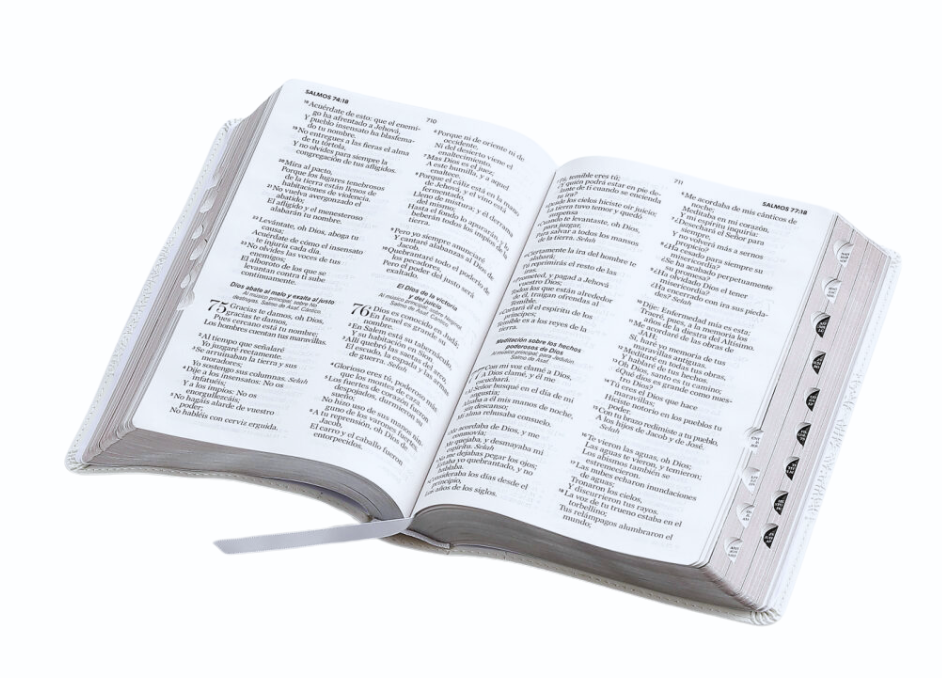 Biblia de Boda con Índice y Canto Plateado – Blanco Símil Piel – RVR1960 - Imagen 3