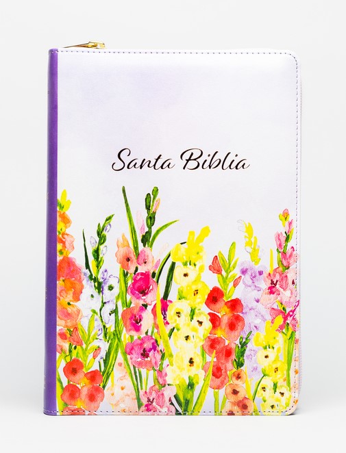 Biblia Tamaño Manual Letra Gigante con Índice y Cierre – Lavanda Símil Piel – RVR1960 - Imagen 5