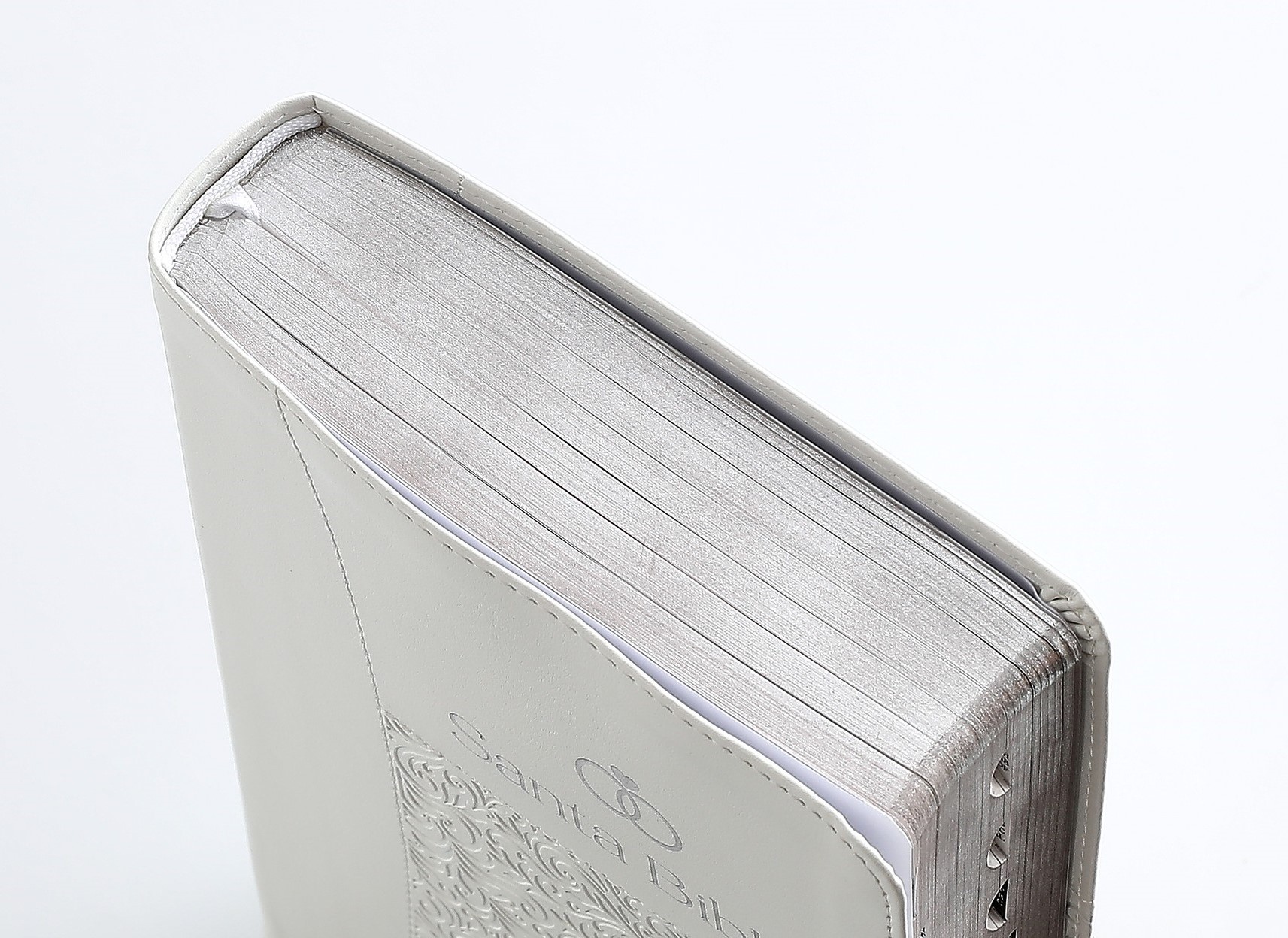 Biblia de Boda con Índice y Canto Plateado – Blanco Símil Piel – RVR1960 - Imagen 5