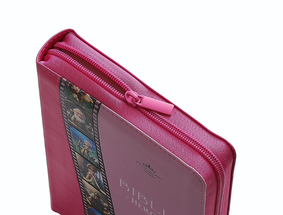 Biblia Letra Grande Héroes con Cierre – Rosa Símil Piel – RVR1960 - Imagen 5