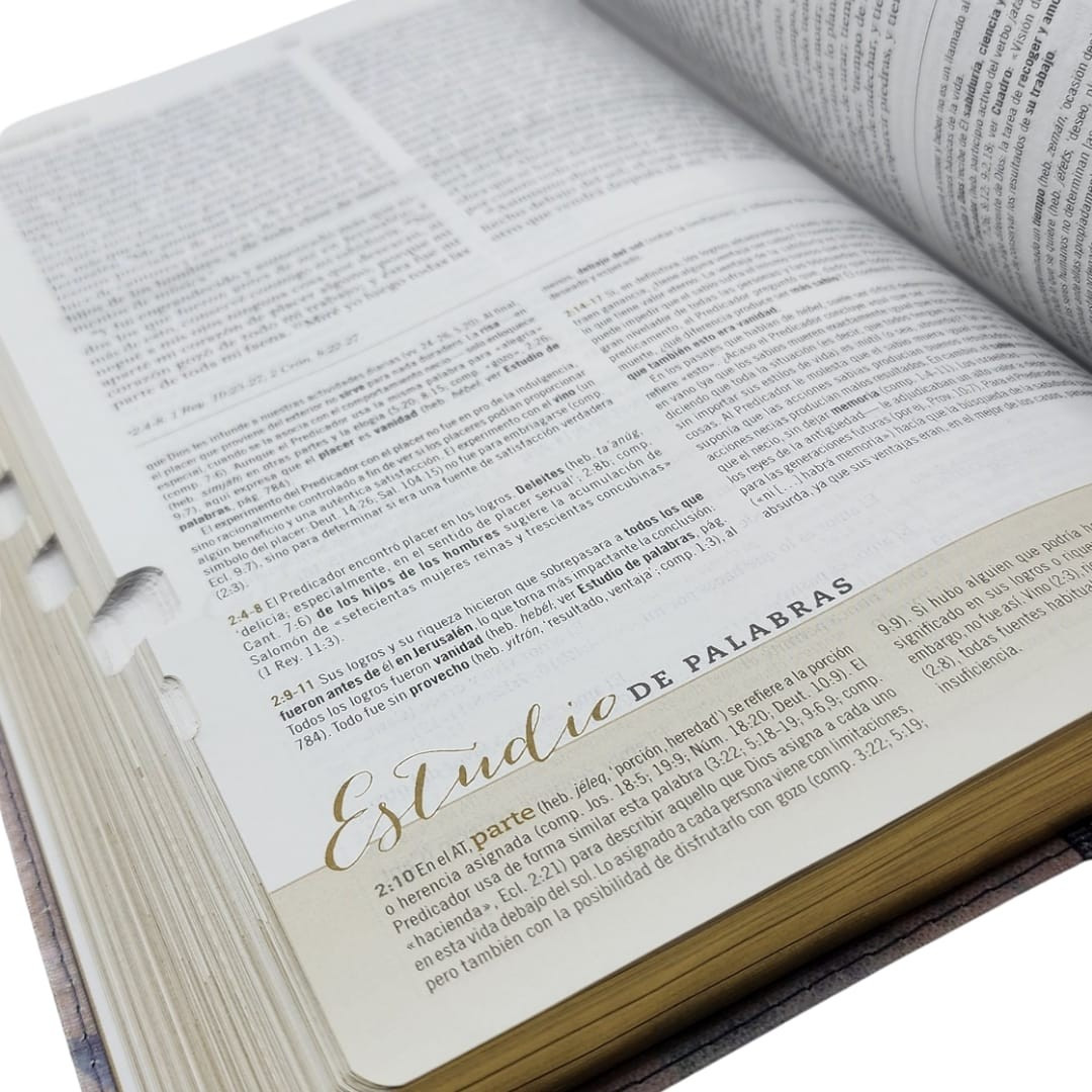Biblia de Estudio para Mujeres Azul Floreado Tela Impresa con Índice - RVR 1960 - Imagen 3