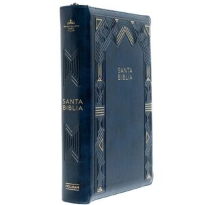 Biblia Tamaño Manual Letra Gigante con Índice y Cierre – Azul Símil Piel – RVR1960