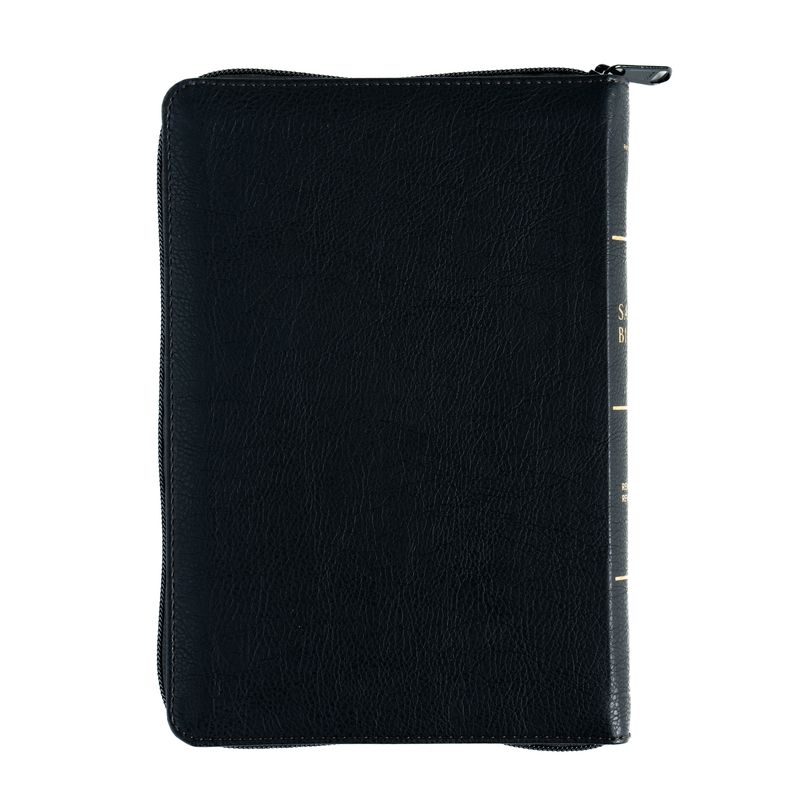 Biblia Tamaño Manual Letra Grande con Índice y Cierre - Negro Símil Piel - RVR1960 - Imagen 5