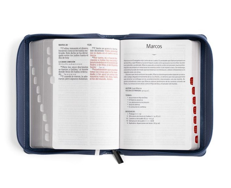 Biblia Letra Grande Compacta Edición Limitada con Índice y Cierre – Mezclilla Símil Piel – RVR1960 - Imagen 4