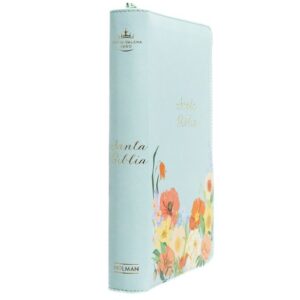 Biblia Tamaño Manual Letra Grande con Índice y Cierre - Menta Símil Piel - RVR1960