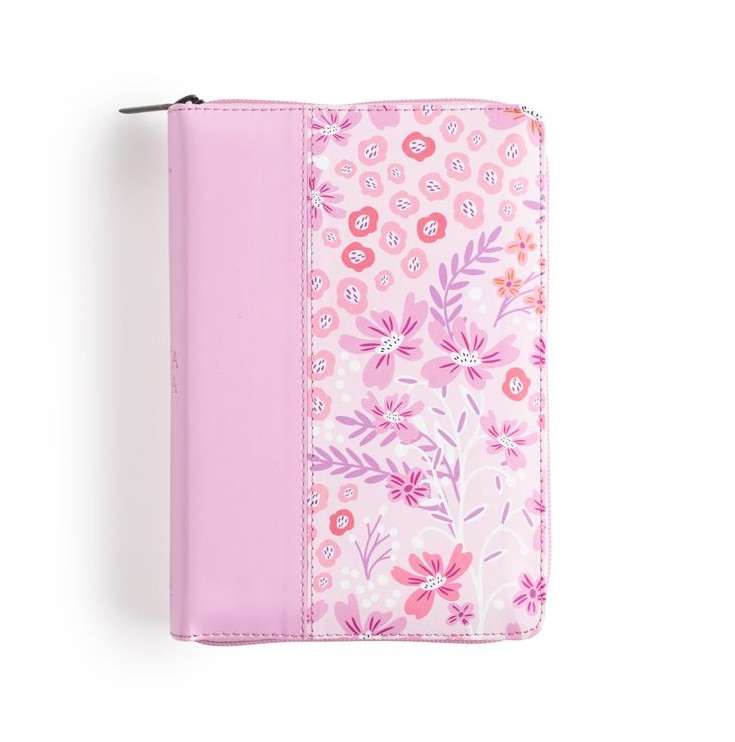 Biblia Letra Grande Compacta Edición Limitada con Índice y Cierre – Rosa Floral Símil Piel – RVR1960 - Imagen 2