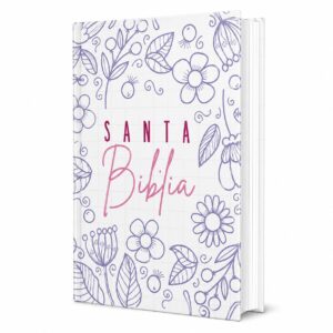 Biblia Letra Grande Tapa Dura – Flores Lila con Ayudas Digitales – RVR 1960