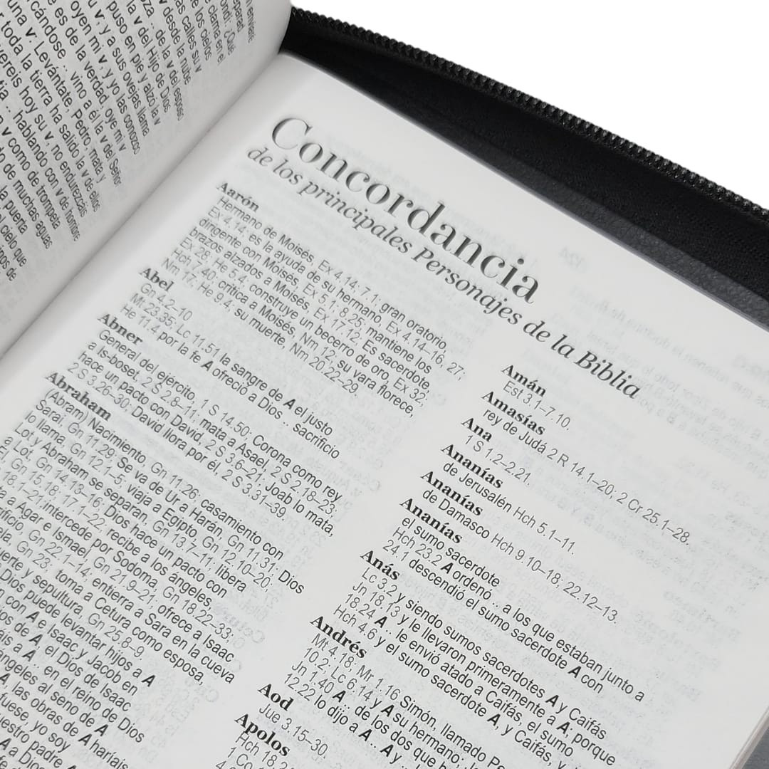 Biblia Letra Grande con Índice y Cierre – Bitono Negro/Gris Simil Piel – Reina Valera 1960 - Imagen 6