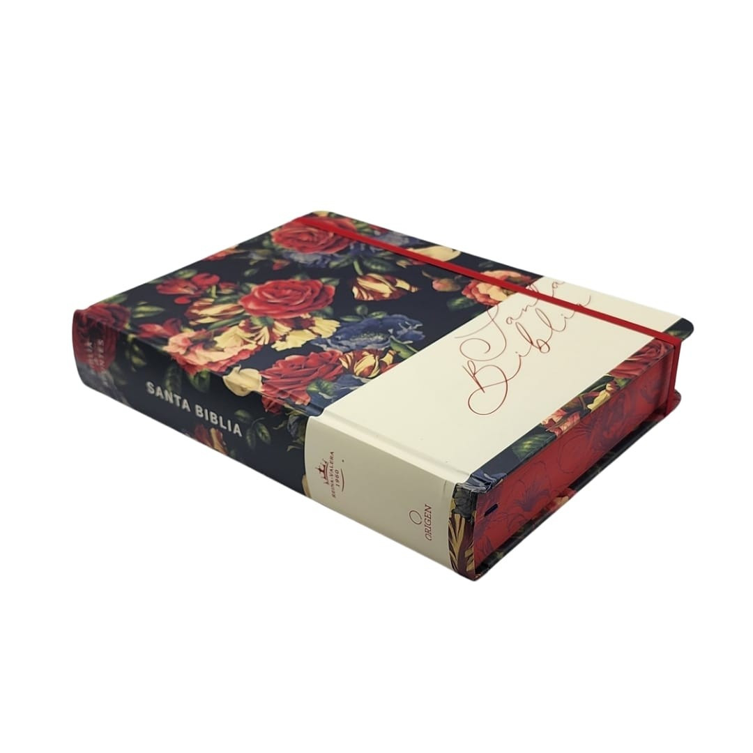 Biblia de Apuntes – Azul Oscuro con Canto Rojo Floral – RVR1960 - Imagen 10