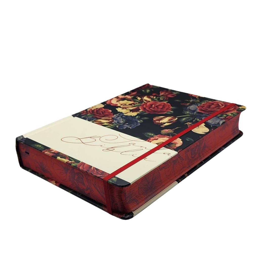 Biblia de Apuntes – Azul Oscuro con Canto Rojo Floral – RVR1960 - Imagen 9