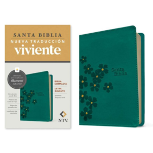 Biblia NTV Compacta Letra Gigante con Filament – Turquesa Floral Símil Piel